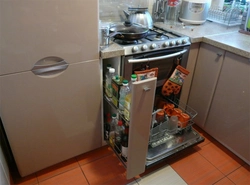 Design of a small kitchen with a dishwasher in Khrushchev