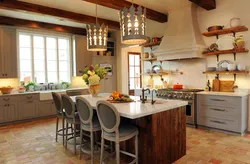 Loft and Provence style in one kitchen design