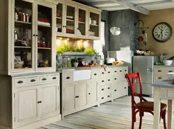 Стиль лофт и прованс в одном дизайне кухни