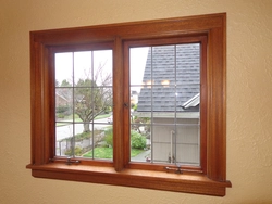 Wooden windows in the apartment photo