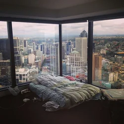 Photo from the window of a city apartment