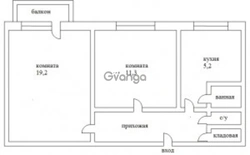 Kvartira fotosuratidagi xonalarning diagrammasi