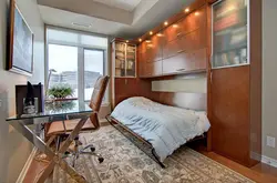 Apartment interior with built-in wardrobes photo