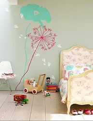 Photos on the walls in an apartment for children