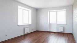Apartment with and without finishing in one photo
