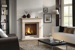 Fireplace In The Interior Of The Apartment Is