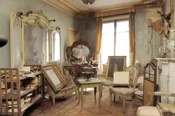 Apartment interior with antique furniture