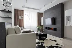 TV In The Interior Of A One-Room Apartment