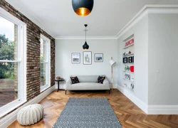 Apartment interiors with large walls