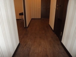 Linoleum and doors in the interior of the apartment