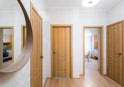 Apartment interior with wooden doors