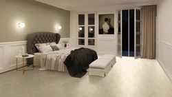 White laminate in the interior of an apartment with white doors