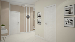 White laminate in the interior of an apartment with white doors