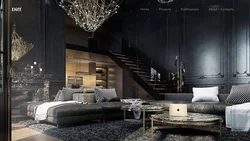 Black room apartment design