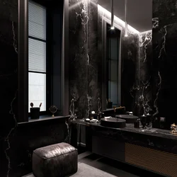 Apartment design with black tiles