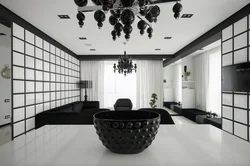 Дизайн квартиры с черной плиткой