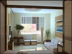 2 room apartment design with balcony