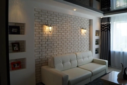 Wall design with sofa in apartment