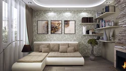 Wall design with sofa in apartment