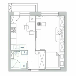 Дизайн однокомнатной квартиры 40 с нишей