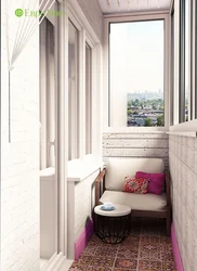 3 бөлмелі пәтердегі балкон дизайны