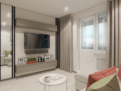 Design of a one-room apartment with a balcony of 30 square meters