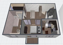 Design of an apartment with a walk-through room without redevelopment