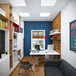 Office design in an apartment with one window
