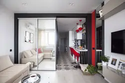Studio apartment design 32 sq m with one window