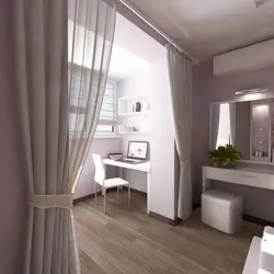Two-room apartment design with balcony