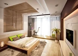 Two-room apartment design with balcony