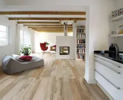 Apartment design with wood and tiles