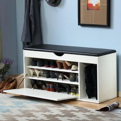 Shoe Rack In The Hallway With A Seat, Photos Of Your Own