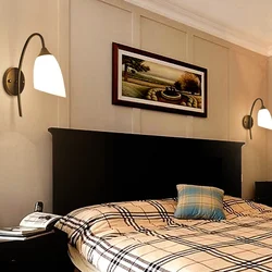 Sconce in the bedroom above the bed photo height
