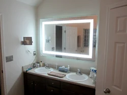 Bathroom mirror sink lighting photo