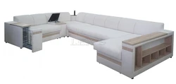 U shaped sofa with sleeping place photo