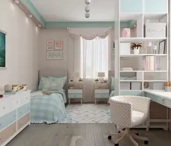 Children'S Bedroom Design With Two Windows