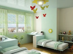 Дизайн Спальни Детской С Двумя Окнами