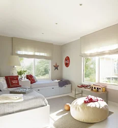 Children'S Bedroom Design With Two Windows