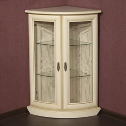 Corner wardrobe with glass in the living room photo