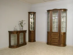 Corner Wardrobe With Glass In The Living Room Photo