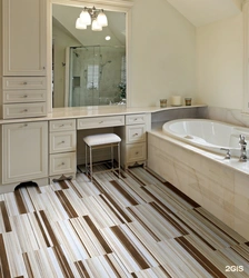 Bathtub in the floor in the apartment photo