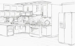 Photo how to draw a kitchen