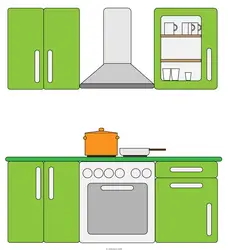 Photo how to draw a kitchen