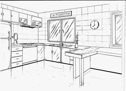 Фото как рисовать кухню