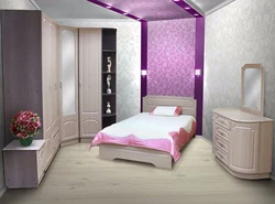 Small bedroom sets with corner wardrobe photo