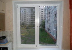 Photo Of A Plastic Window For The Kitchen With Installation