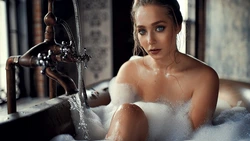 Russian blondes in the bath photo