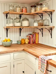 Inexpensive shelves for the kitchen photo