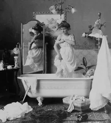 Vintage photo of bathroom